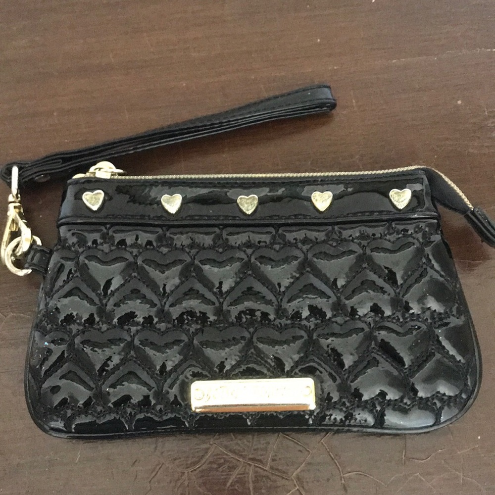 Black Betsey Johnson wristlet